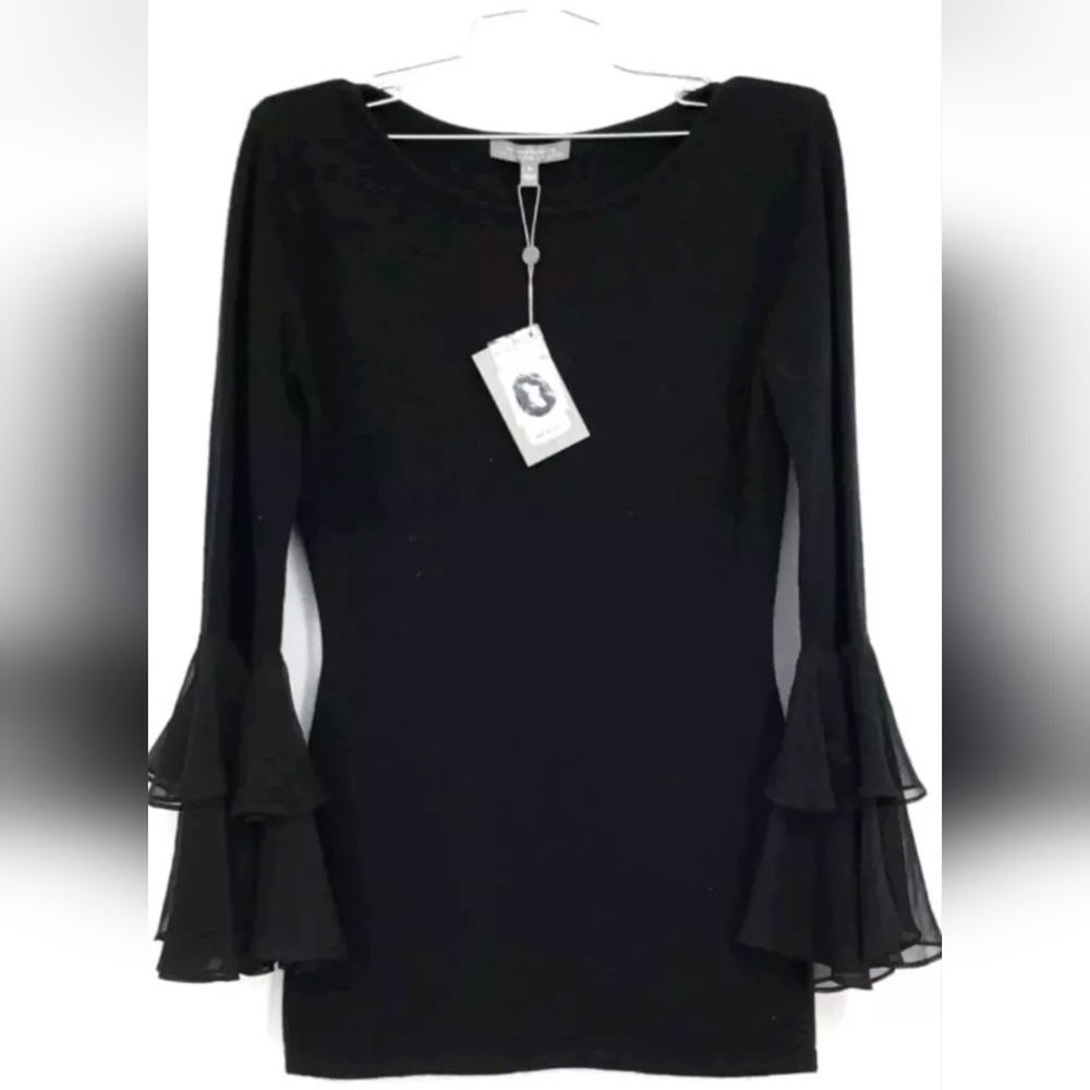 Neiman Marcus Cashmere Shirt with Bell Sleeves S